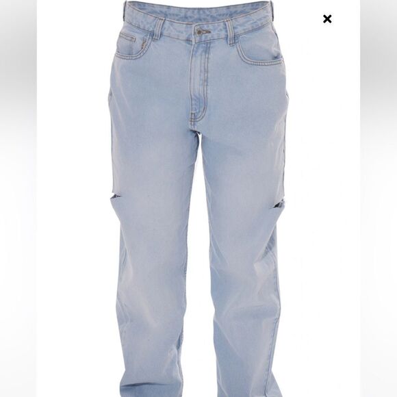 NWT PrettyLittleThing Thigh Split Jeans - Picture 3 of 5